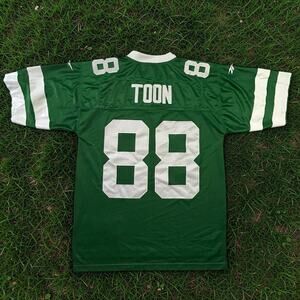Vtg New York Jets Al Toon #88 Reebok Stitched Jersey Throwback Size M Green NFL